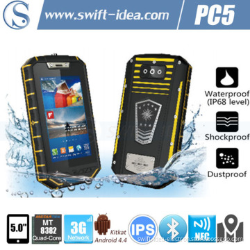 5 Inch FHD IPS Mtk8382 Quad Core Nfc IP68 Waterproof Rugged Smart Mobile Phone (PC5)
